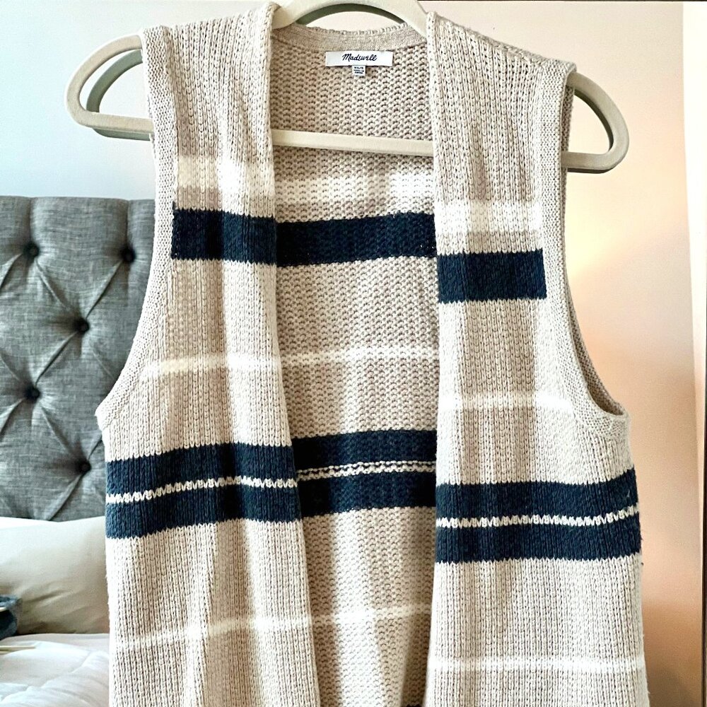 Madewell Knit Fringe Vest XS/S – Boho Open Front